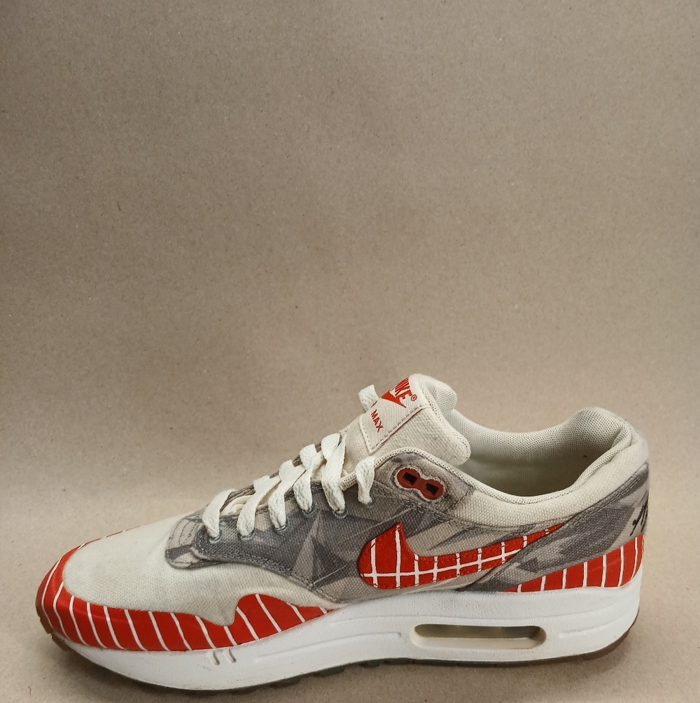 Nike Wasafu X Air Max 1 Red and Gray Men's Shoes - Picture 2 of 16